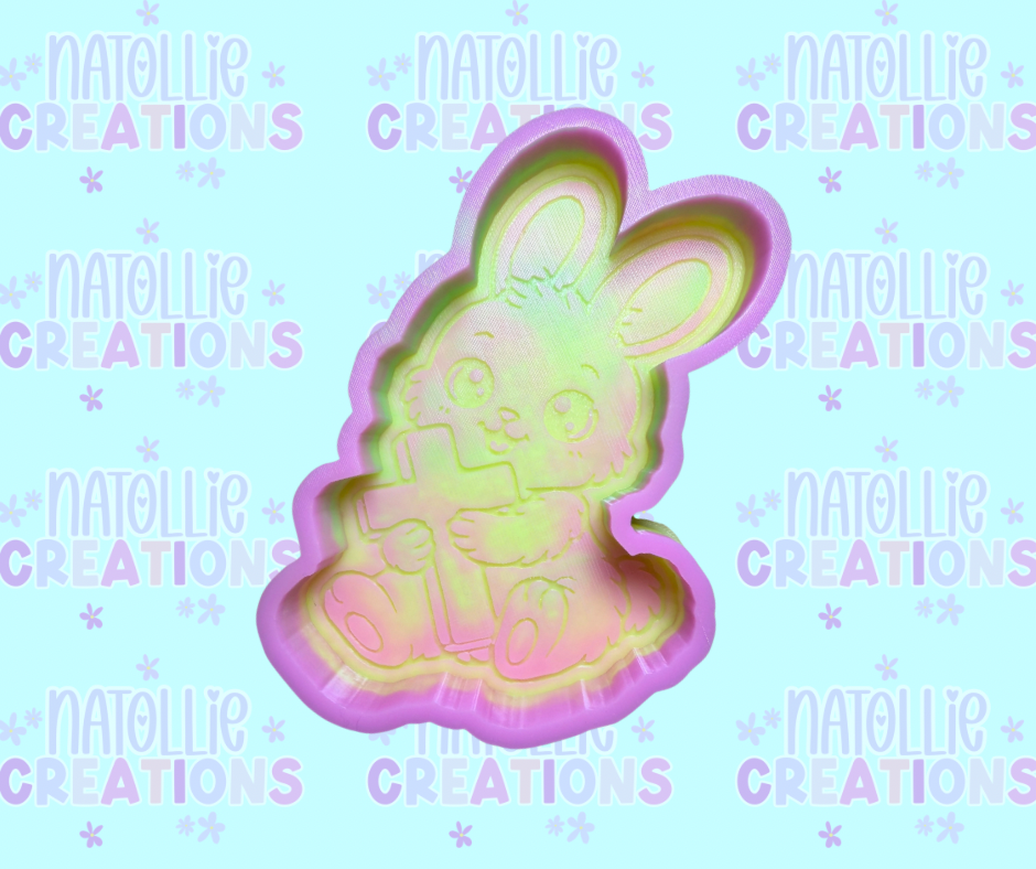 Bunny W/ Cross Freshie Silicone Mold
