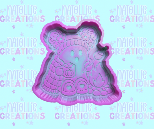 Cozy Campfire Ghost Freshie Silicone Mold