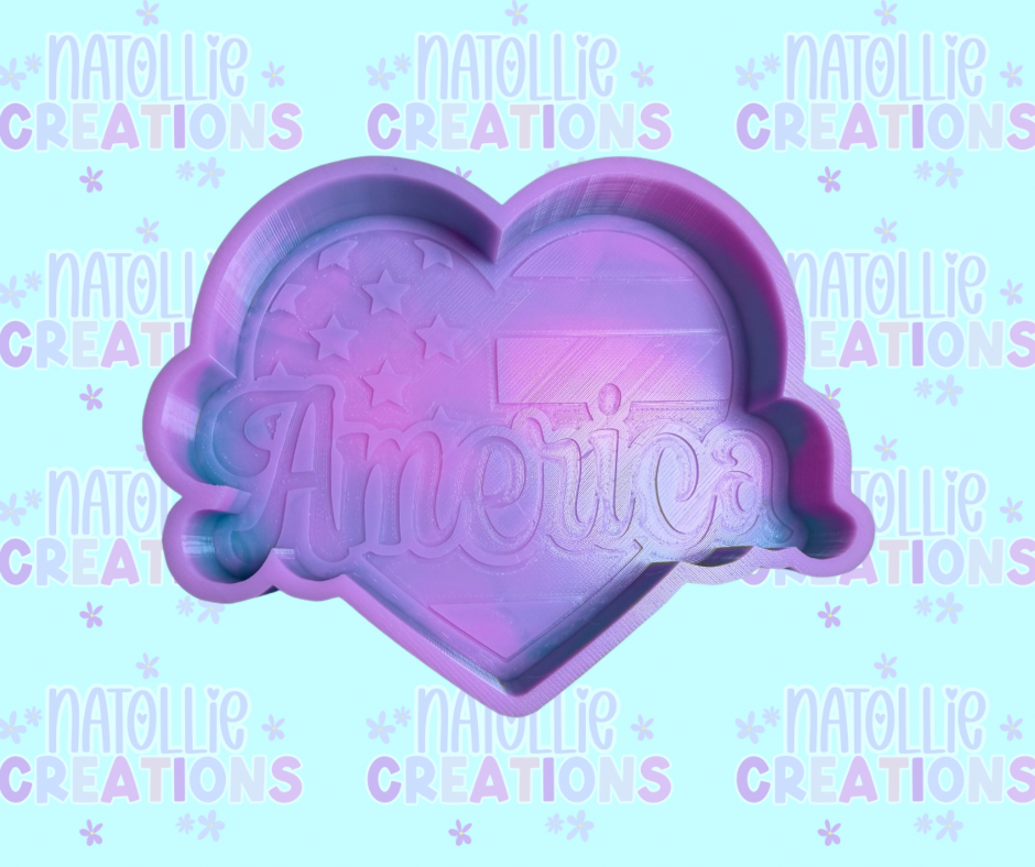 America Heart Freshie Silicone Mold
