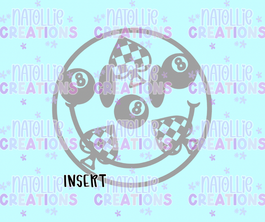 Checkered Spade / Flower Smiley Insert Freshie Silicone Mold