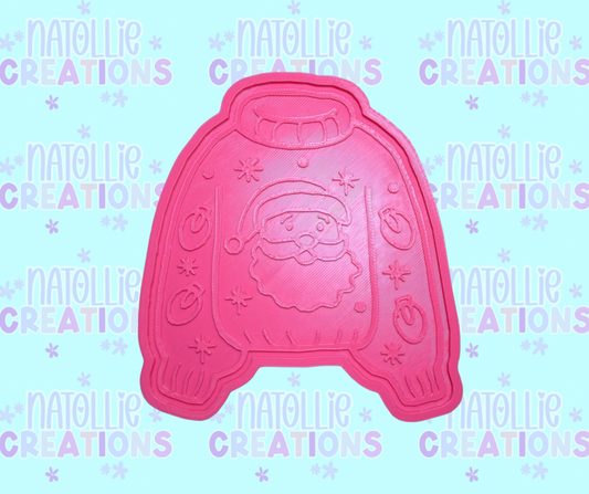 Santa Turtle Neck Sweater Insert Freshie Silicone Mold