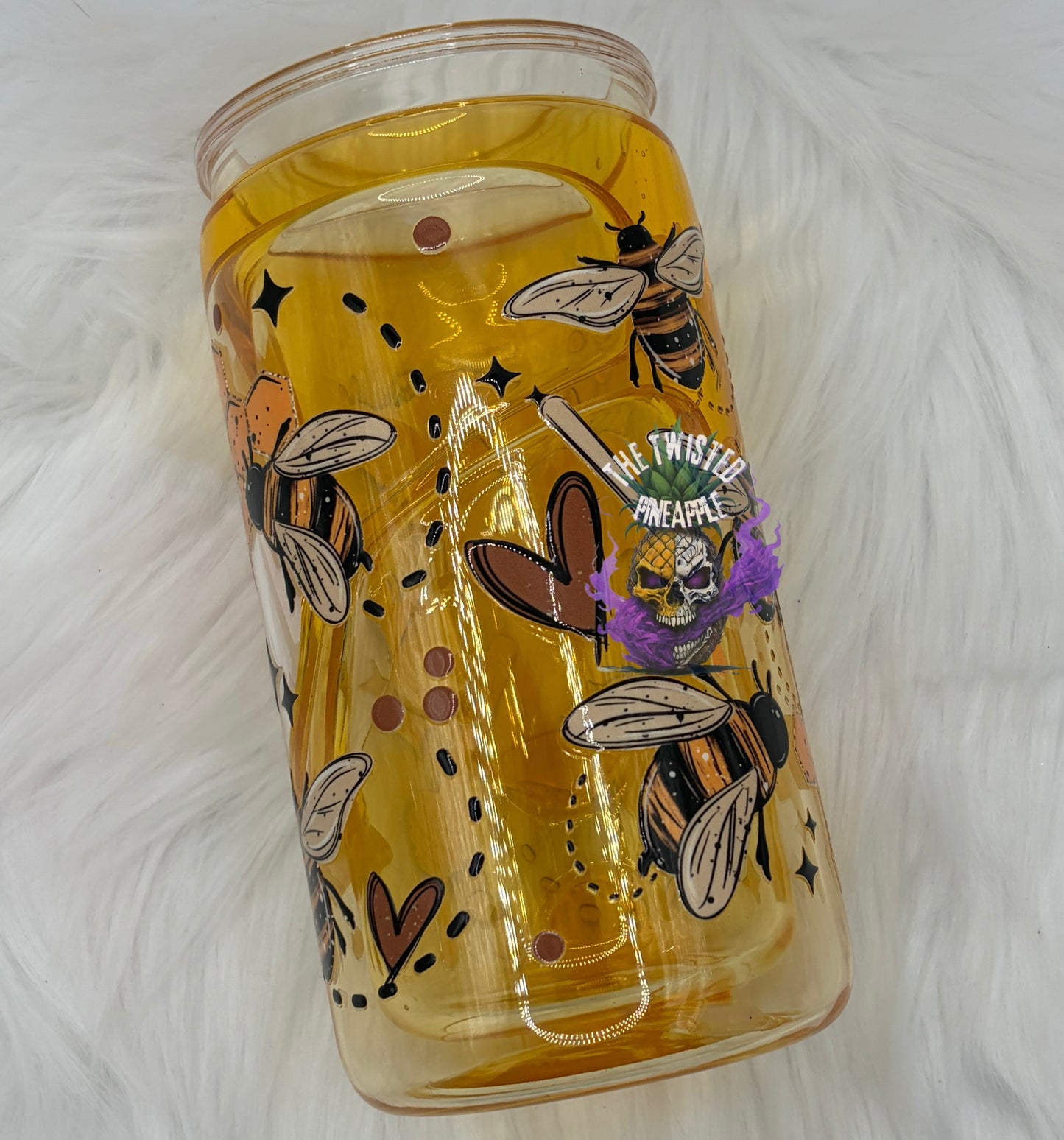 16oz Snowglobe Acrylic Tumbler Honey Drip