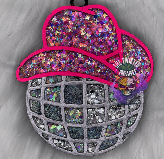 Discoball W/ Cowboy Hat Freshie