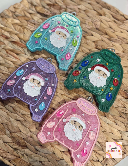 Santa Turtle Neck Sweater Insert Freshie Silicone Mold