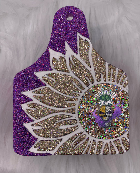 Sunflower Cow Tag Freshie