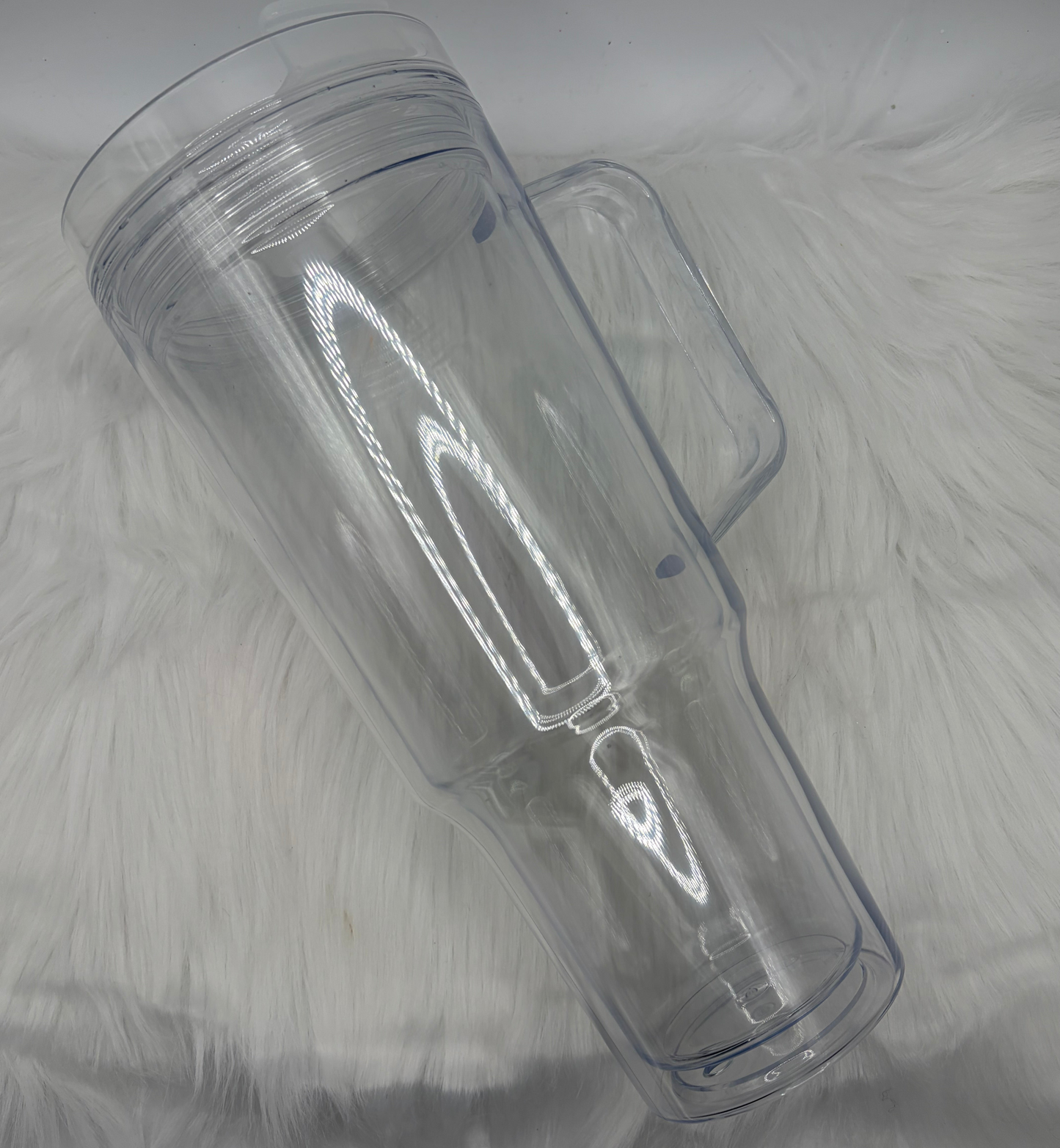 40oz Custom Acrylic Snowglobe Tumbler W/ Handle