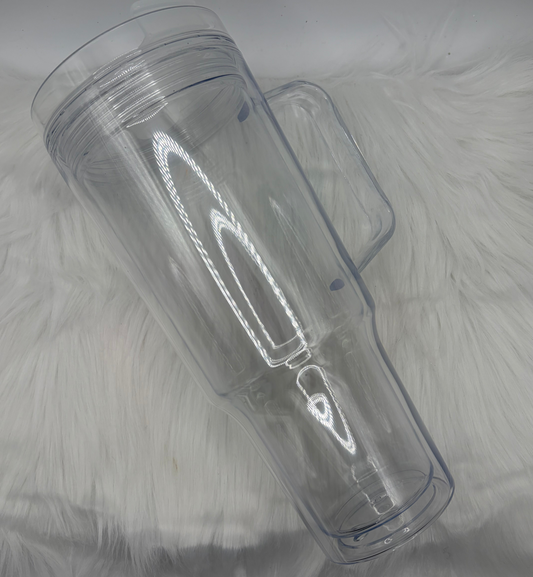 30oz Custom Acrylic Snowglobe Tumbler W/ Handle