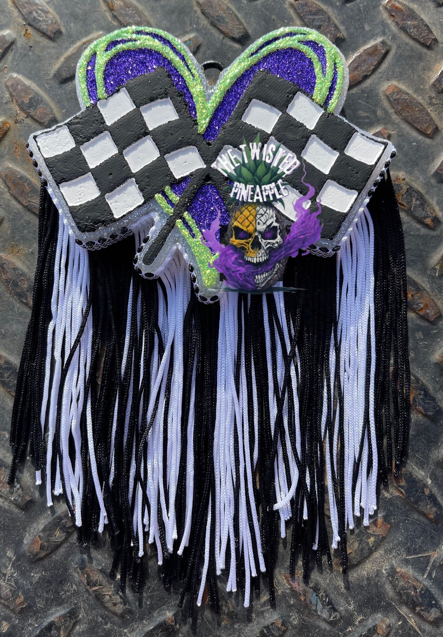 Checkered Flag Heart Freshie