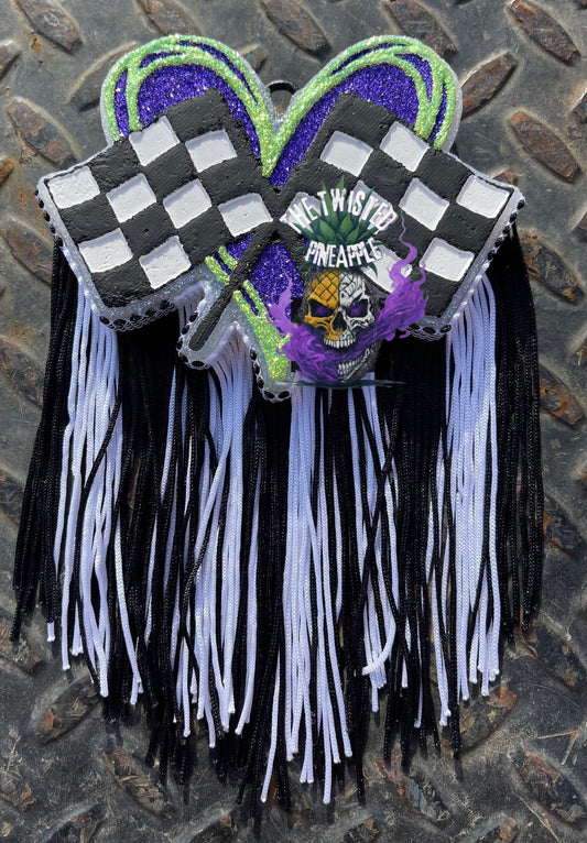 Checkered Flag Heart Freshie