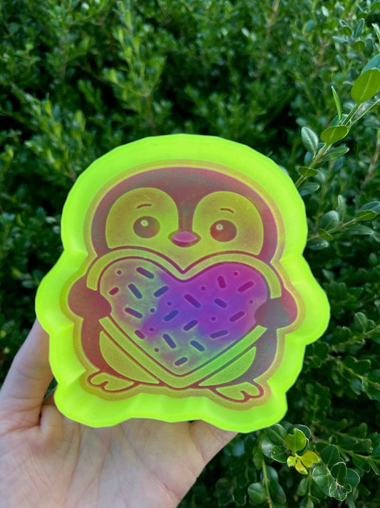 Penguin + Heart Cookie - Silicone Mold Only