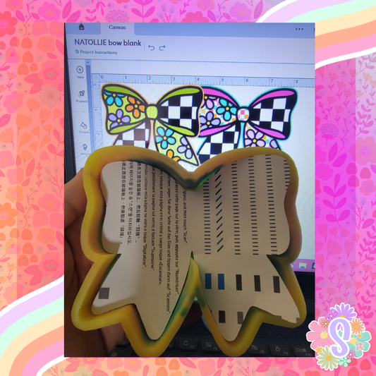 Bow Blank - flower design  - NATOLLIE CREATIONS