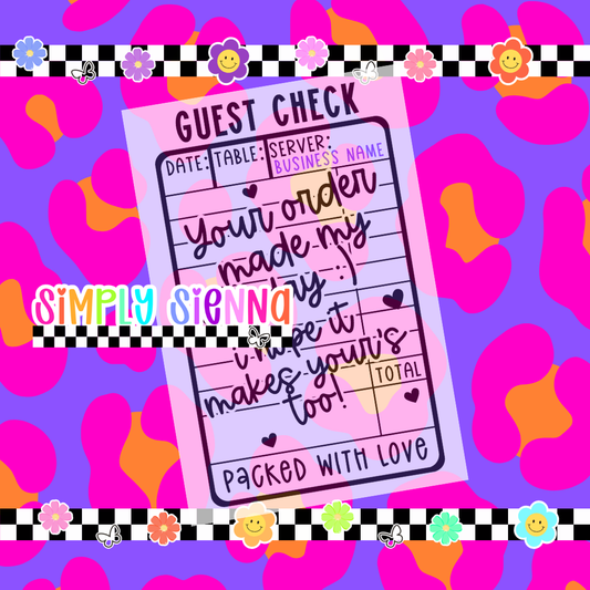 4X6 Guest Check - DOWNLOAD