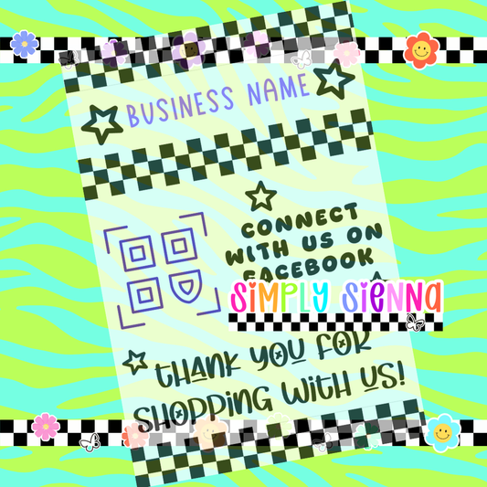 4X6 Connect With Us Checker & Stars - DOWNLOAD