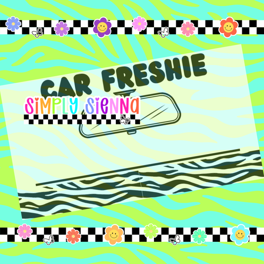 2.25X1.25 Car Freshie Mirror Scent Label Zebra - DOWNLOAD