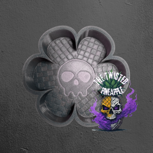Checkered Flower Skull Freshie